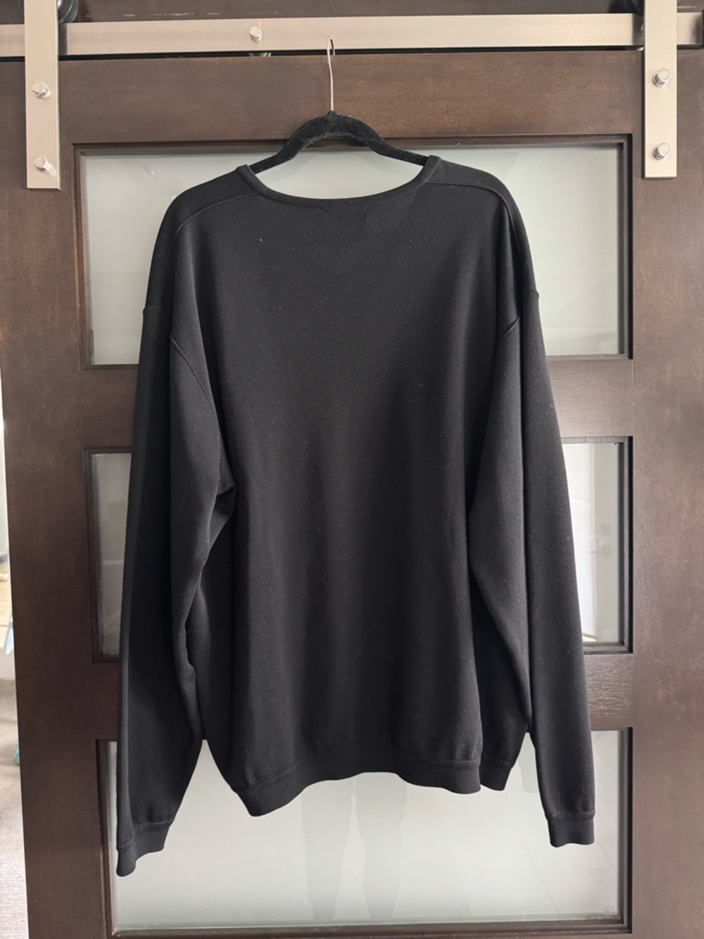 St. Croix 100% Wool Black V-Neck Sweater 2XLT Made USA Quiet Luxury Classic - Picture 2 of 8